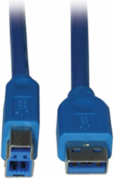 USB 3.0 SuperSpeed A-B Cable, 10 ft, 5 Gbps Transfer Speed, Blue