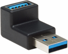 USB 3.0 SuperSpeed Adapter, USB-A to USB-A, Down Angle, Black, 5 Gbps