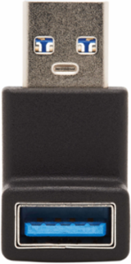 USB 3.0 SuperSpeed Adapter, USB-A to USB-A, 90-Degree Up Angle, Black