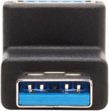 USB 3.0 SuperSpeed Adapter, USB-A to USB-A, 90-Degree Up Angle, Black