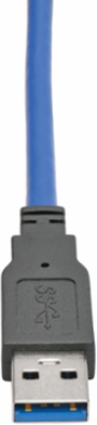USB 3.0 SuperSpeed Panel-Mount Extension Cable, 1 ft, Blue