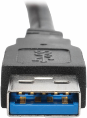 USB 3.0 All-in-One Keystone Extension Cable, 1 ft., Angled Connector, Black