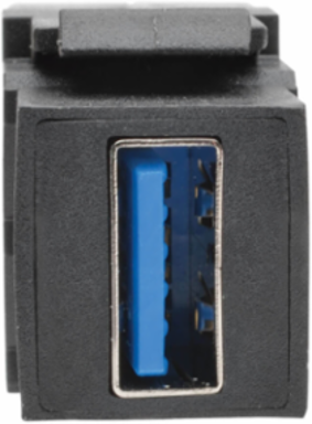 USB 3.0 All-in-One Keystone Extension Cable, 1 ft., Angled Connector, Black