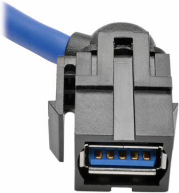 USB 3.0 SuperSpeed Keystone Jack Extension Cable, 3 ft, 5 Gbps, Black