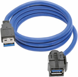 USB 3.0 SuperSpeed Keystone Jack Extension Cable, 3 ft, 5 Gbps, Black