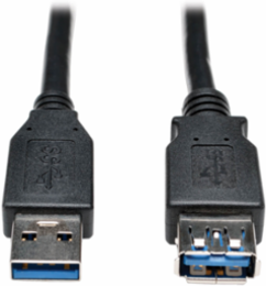 USB 3.0 SuperSpeed Extension Cable, 6 Ft, Black, 5 Gbps