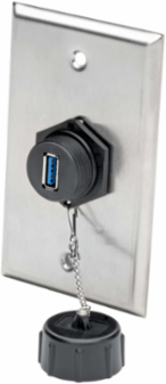 USB 3.0 Coupler, Industrial Shielded, IP68 Rated, 5 Gbps