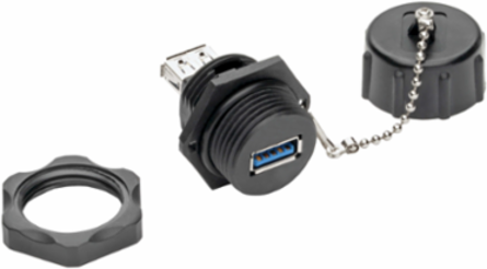 USB 3.0 Coupler, Industrial Shielded, IP68 Rated, 5 Gbps