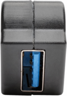 USB 3.0 All-in-One Angled Coupler F/F, Black, Includes Panel Mount Adapter