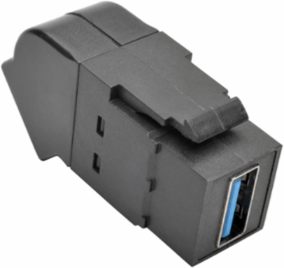 USB 3.0 All-in-One Angled Coupler F/F, Black, Includes Panel Mount Adapter