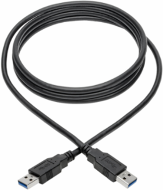 USB 3.0 SuperSpeed A/A Cable, 6 ft, Supports 5 Gbps Data Transfer, Black