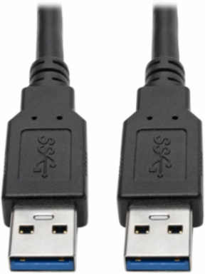 USB 3.0 SuperSpeed A/A Cable, 6 ft, Supports 5 Gbps Data Transfer, Black