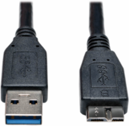 USB 3.0 SuperSpeed A to Micro-B Cable, 3 Ft, 5 Gbps, Black