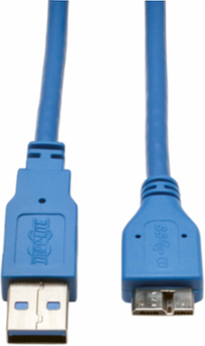USB 3.0 SuperSpeed Cable, 3 ft, A-Male to Micro-B Male, 5 Gbps Speed