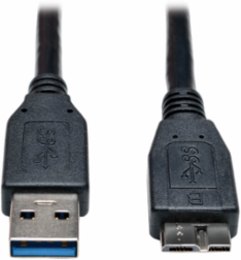 USB 3.0 SuperSpeed A to Micro-B Cable, 6 Ft, 5 Gbps Transfer Rate, Black