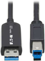 Fiber Active Optical Cable, USB 3.2 Gen 1, 5 Gbps, A to B M/M, Plenum-Rated, Black, 30 m