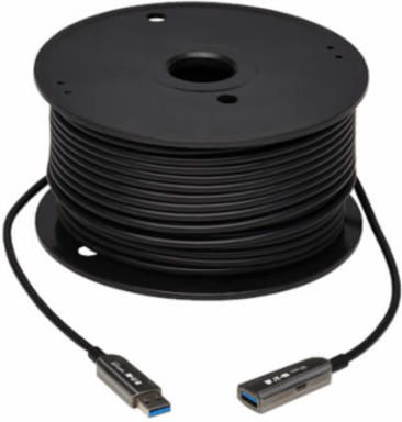 Fiber Active Optical Cable (AOC), USB 3.2 Gen 1, CL3-Rated, A M/F, Black, 50 m (164 ft.)