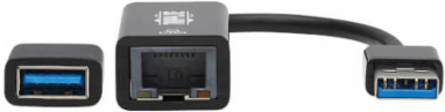 Network Adapter, USB-C/USB-A to Gigabit Ethernet RJ45, USB 3.2 Gen 1, Black