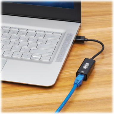 Network Adapter, USB-C/USB-A to Gigabit Ethernet RJ45, USB 3.2 Gen 1, Black