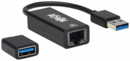Network Adapter, USB-C/USB-A to Gigabit Ethernet RJ45, USB 3.2 Gen 1, Black