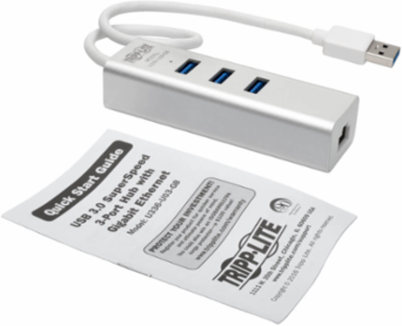 USB 3.0 Gigabit Ethernet Adapter with 3 Ports, 1Gbps Network Speed
