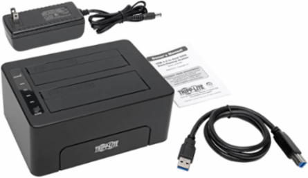 USB 3.0 Dual SATA Hard Drive Docking Station, Cloning for 2.5 Inch/3.5 Inch Drives