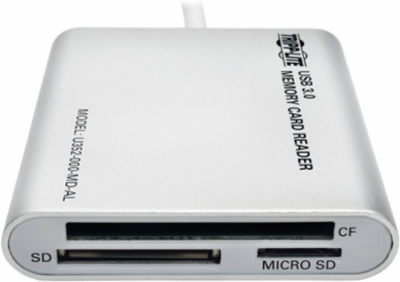 USB 3.0 Multi-Drive Memory Card Reader/Writer, Aluminum Case, 6 Inch Cable