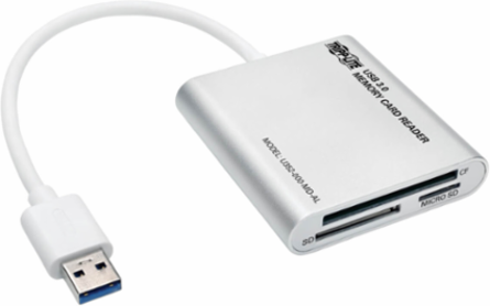 USB 3.0 Multi-Drive Memory Card Reader/Writer, Aluminum Case, 6 Inch Cable