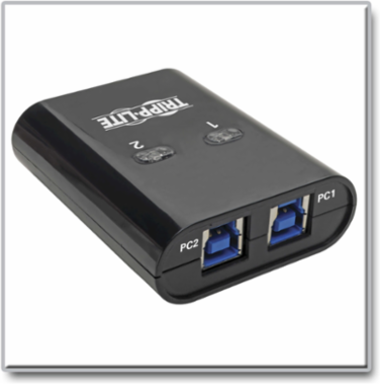 2-Port USB 3.0 Peripheral Sharing Switch, SuperSpeed 5 Gbps, Black