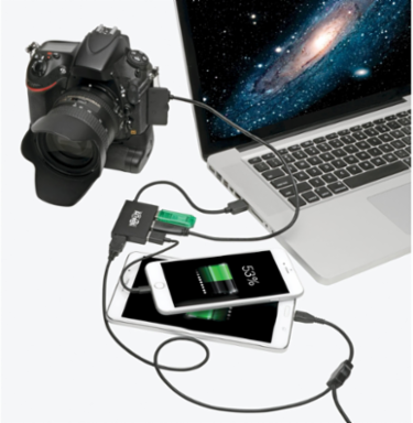 4-Port USB 3.0 SuperSpeed Hub, 5 Gbps, Aluminum, 8.5 Inch Length