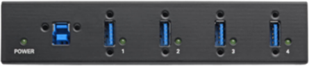4-Port USB 3.0 SuperSpeed Hub - 20 kV ESD Immunity, Metal Housing