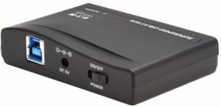 USB Hub, 4-Port Mini, USB-A, USB 3.x (5Gbps), International Plug Adapters