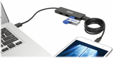 4-Port Ultra-Slim USB 3.0 Hub, 5 Gbps Data Transfer, 4.2 x 1.3 x 0.4 Inch