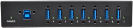 7-Port USB 3.0 SuperSpeed Hub, 20 kV ESD Immunity, Metal Housing