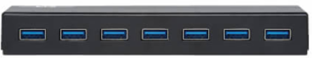 USB Hub, 7-Port, USB-A, Mini, USB 3.x (5 Gbps), International Plug Adapters