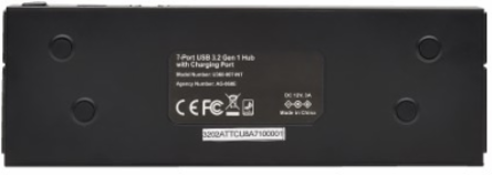 USB Hub, 7-Port, USB-A, Mini, USB 3.x (5 Gbps), International Plug Adapters