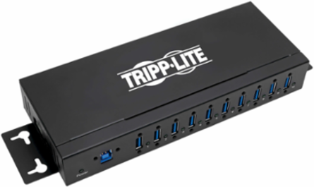 10-Port Industrial USB 3.0 Hub, Metal Housing, 20 kV ESD Immunity