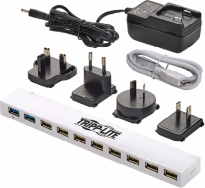 10-Port USB Hub with 2 USB 3.0 & 8 USB 2.0 Ports, 5V 4A Charging Output