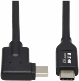 USB-C Cable (M/M), USB 3.2 Gen 1 (5 Gbps), Thunderbolt 3 Compatible, Right-Angle, 1 ft