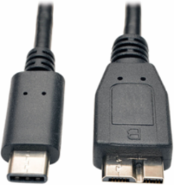 USB-C to USB 3.0 Micro-B Cable, 3 ft, 10 Gbps, Gold Plated Connectors