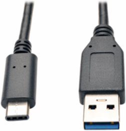 USB-C to USB-A Cable, 3 ft, USB 3.1 Gen 2 (10 Gbps), Gold-Plated Contacts