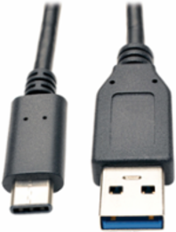 USB-C to USB-A Cable, 3 ft., USB 3.1 Gen 1 (5 Gbps), Reversible Male Connectors