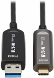 USB-A to USB-C AOC Cable (M/M) - USB 3.2 Gen 2 (10Gbps) Plenum-Rated Fiber Active Optical - Data Only, Black, 10 m (33 ft.)