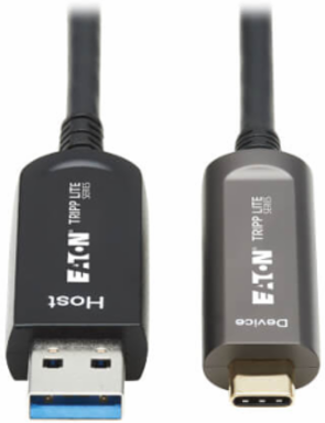 USB-A to USB-C AOC Cable (M/M) - USB 3.2 Gen 2 (10Gbps) Plenum-Rated Fiber Active Optical - Data Only, Backward Compatible, Black, 10 m (33 ft.)