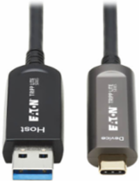 USB-A to USB-C AOC Cable (M/M) - USB 3.2 Gen 2 (10Gbps) Plenum-Rated Fiber Active Optical - Data Only, Backward Compatible, Black, 10 m (33 ft.)