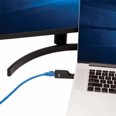 USB-C to Gigabit Ethernet Vertical Adapter, 10/100/1000 Mbps, Black