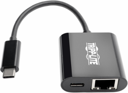 USB-C to Gigabit Network Adapter, 1Gbps, USB-C PD Charging, Black
