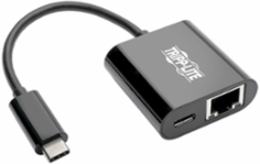 USB-C to Gigabit Network Adapter, 1Gbps, USB-C PD Charging, Black