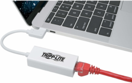 USB-C to Gigabit Network Adapter, 1Gbps, Right Angle, 6 Inch Length