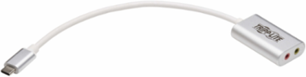USB-C to 3.5 mm Stereo Audio Adapter, Silver, USB 2.0, 0.66 ft Cable
